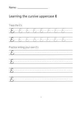 how to write cursive e